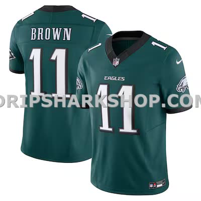 Mens Nike Aj Brown Midnight Green Philadelphia Eagles Vapor Fuse Limited Jersey
