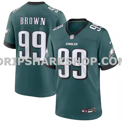 Mens Nike Jerome Brown Midnight Green Philadelphia Eagles Team Retired Player Game Jersey