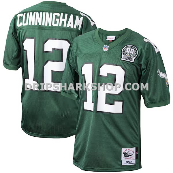 Mens Mitchell And Ness Randall Cunningham Green Philadelphia Eagles 1992 Authentic Throwback Retired Player Jersey Pi361