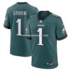 Mens Nike Number 1 Groom Midnight Green Philadelphia Eagles Game Jersey