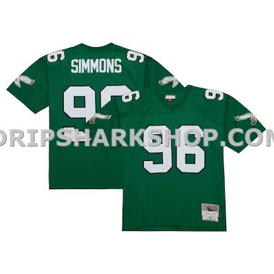 Mens Mitchell And Ness Clyde Simmons Kelly Green Philadelphia Eagles Legacy Replica Jersey