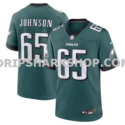 Mens Nike Lane Johnson Midnight Green Philadelphia Eagles Team Game Jersey