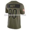 Mens Nike Tj Watt Olive Pittsburgh Steelers 2025 Salute To Service Limited Jersey