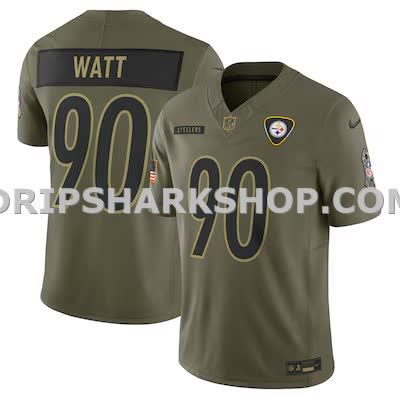 Mens Nike Tj Watt Olive Pittsburgh Steelers 2025 Salute To Service Limited Jersey