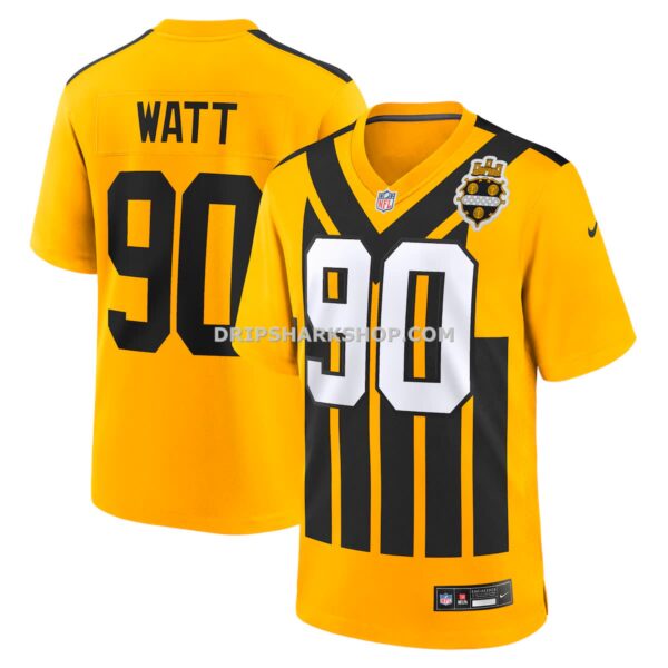 Mens Nike Tj Watt Gold Pittsburgh Steelers Alternate 1933 Throwback Game Jersey