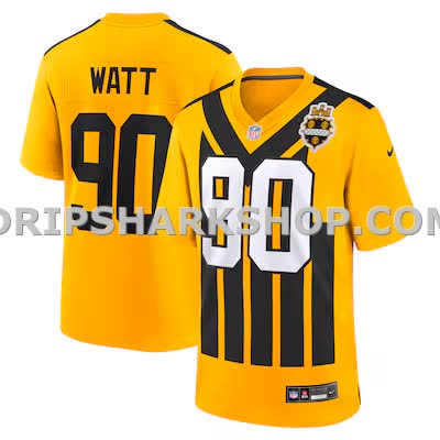 Mens Nike Tj Watt Gold Pittsburgh Steelers Alternate 1933 Throwback Game Jersey
