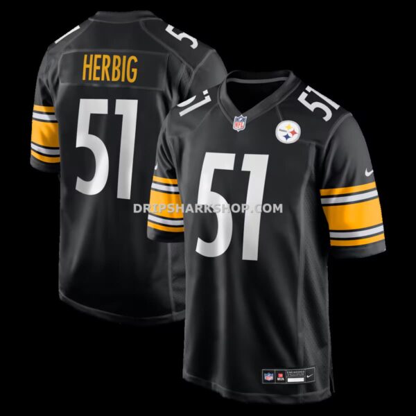 Mens Nike Nick Herbig Black Pittsburgh Steelers Game Jersey