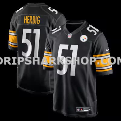 Mens Nike Nick Herbig Black Pittsburgh Steelers Game Jersey