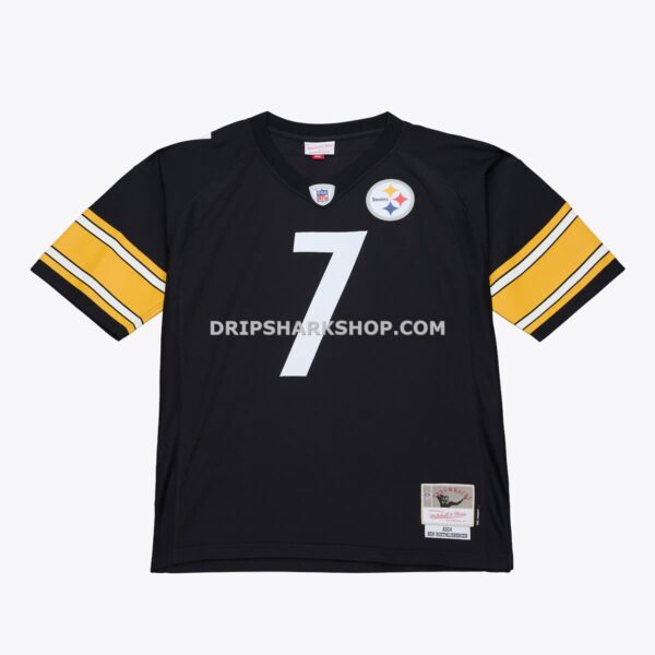 NFL27264cG04-d51acf Mens Mitchell And Ness Ben Roethlisberger Black Pittsburgh Steelers 2001 Legacy Throwback Replica Jersey