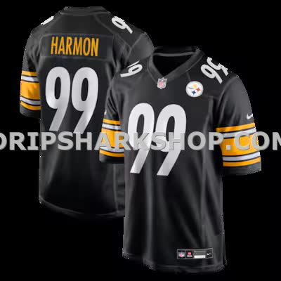 Mens Nike Derrick Harmon Black Pittsburgh Steelers Game Player Jersey