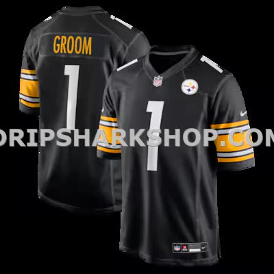 Mens Nike Number 1 Groom Black Pittsburgh Steelers Game Jersey