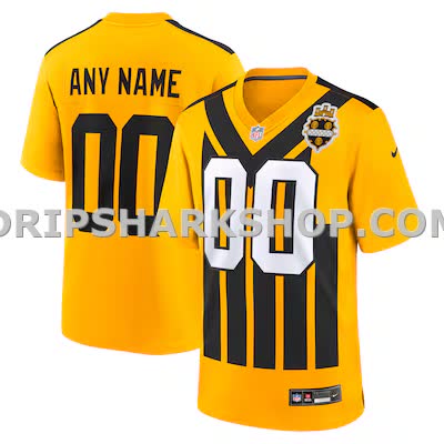 Mens Nike Gold Pittsburgh Steelers Alternate 1933 Throwback Game Custom Jersey