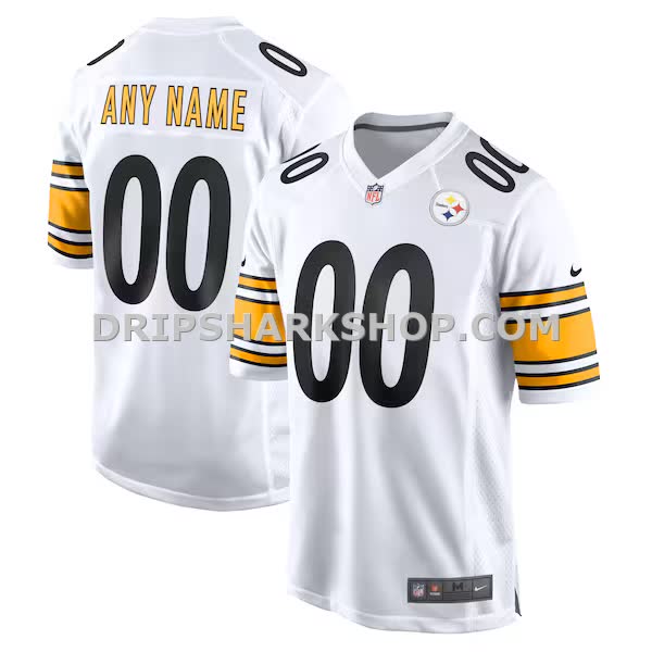 Mens Nike White Pittsburgh Steelers Game Custom Jersey Pi4142000
