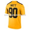Mens Nike Tj Watt Gold Pittsburgh Steelers Alternate 1933 Throwback Legend Player Performance Top