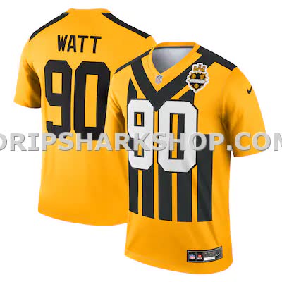 Mens Nike Tj Watt Gold Pittsburgh Steelers Alternate 1933 Throwback Legend Player Performance Top