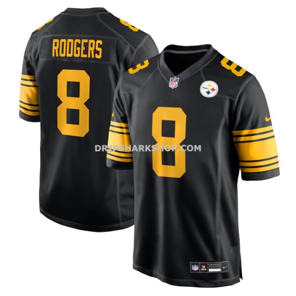 Mens Nike Aaron Rodgers Black Pittsburgh Steelers Alternate Game Jersey