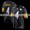 NFL2782b3M01-7425e1 Mens Nike Dk Metcalf Black Pittsburgh Steelers Game Player Jersey