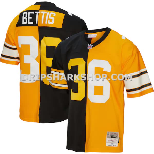 Mens Mitchell And Ness Jerome Bettis Black Gold Pittsburgh Steelers 1996 Split Legacy Replica Jersey Pi5003000