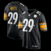 Mens Nike Ryan Watts Black Pittsburgh Steelers Game Jersey