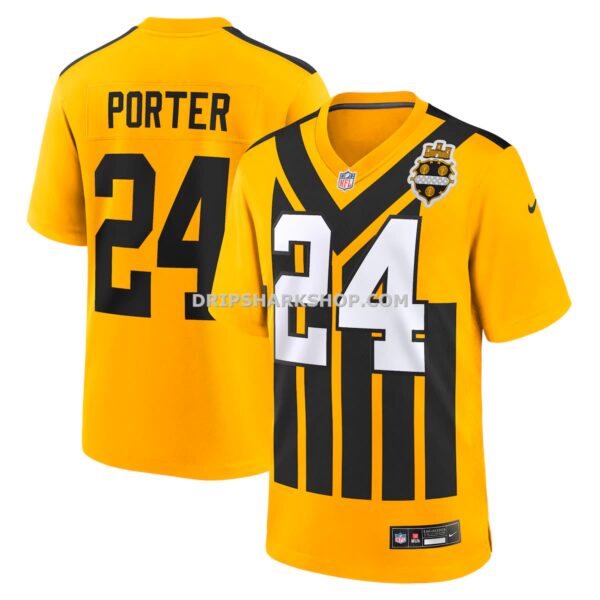 NFL27d1a9G04-acfbc3 Mens Nike Joey Porter Jr Gold Pittsburgh Steelers Alternate 1933 Throwback Game Jersey