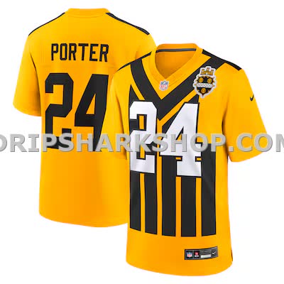 Mens Nike Joey Porter Jr Gold Pittsburgh Steelers Alternate 1933 Throwback Game Jersey
