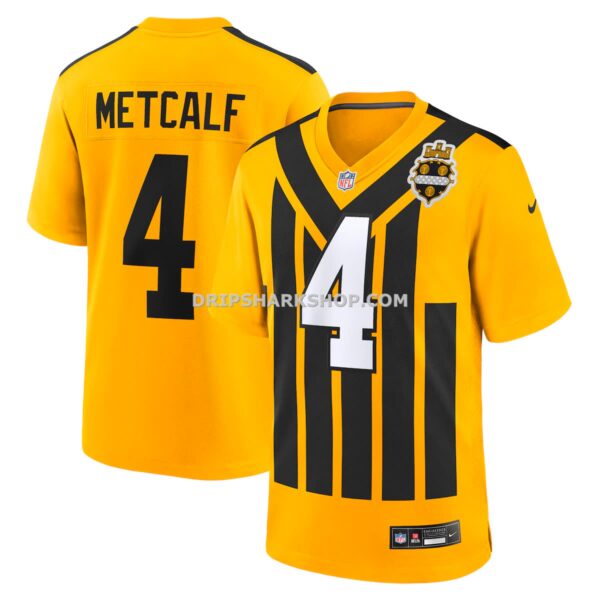 NFL27d55dG04-4f7413 Mens Nike Dk Metcalf Gold Pittsburgh Steelers Alternate 1933 Throwback Game Jersey