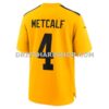 NFL27d55dG06-f15566 Mens Nike Dk Metcalf Gold Pittsburgh Steelers Alternate 1933 Throwback Game Jersey