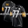 NFL27dbb8M01-856bf6 Mens Nike Broderick Jones Black Pittsburgh Steelers Game Jersey