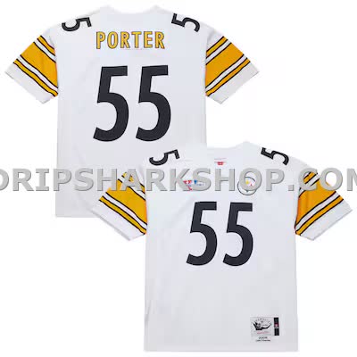 Mens Mitchell And Ness Joey Porter White Pittsburgh Steelers 2005 Authentic Throwback Retired Player Jersey