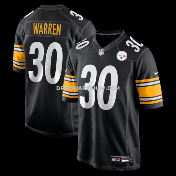 Mens Nike Jaylen Warren Black Pittsburgh Steelers Game Player Jersey
