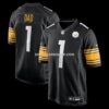 NFL27f619G04-8377c7 Mens Nike Number 1 Dad Black Pittsburgh Steelers Game Jersey