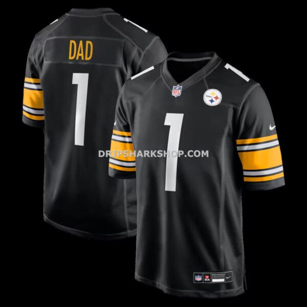 NFL27f619G04-8377c7 Mens Nike Number 1 Dad Black Pittsburgh Steelers Game Jersey