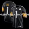 NFL27f619M01-985546 Mens Nike Number 1 Dad Black Pittsburgh Steelers Game Jersey
