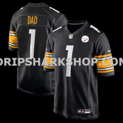 Mens Nike Number 1 Dad Black Pittsburgh Steelers Game Jersey