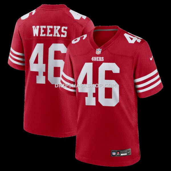 NFL280fb5G04-c93b2c Mens Nike Jon Weeks Scarlet San Francisco 49ers Team Game Jersey