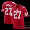 Mens Nike Jiayir Brown Scarlet San Francisco 49ers Team Game Jersey
