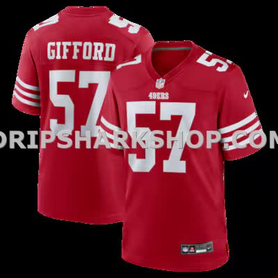 Mens Nike Luke Gifford Scarlet San Francisco 49ers Team Game Jersey