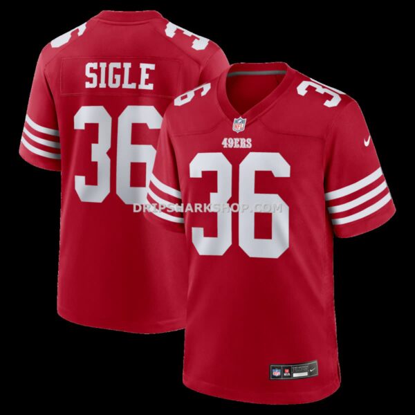 Mens Nike Marques Sigle Scarlet San Francisco 49ers Team Game Jersey