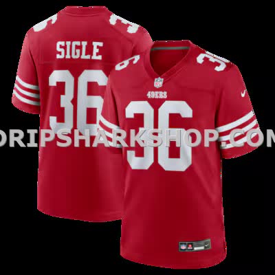 Mens Nike Marques Sigle Scarlet San Francisco 49ers Team Game Jersey