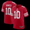 Mens Nike Mac Jones Scarlet San Francisco 49ers Team Game Jersey