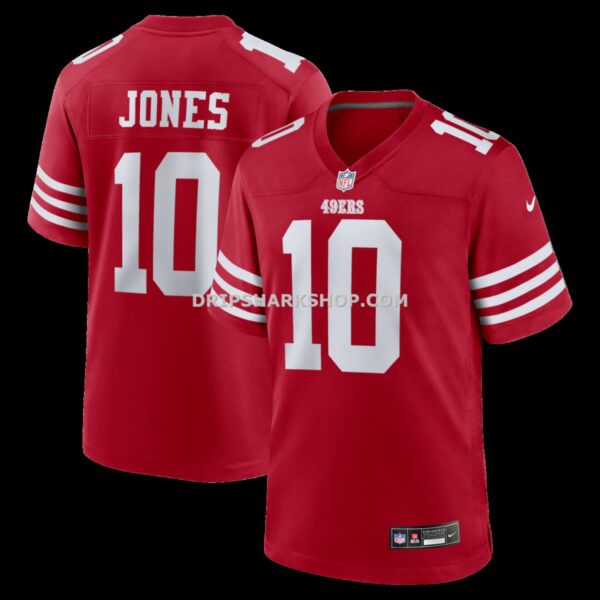 Mens Nike Mac Jones Scarlet San Francisco 49ers Team Game Jersey