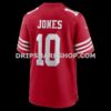 Mens Nike Mac Jones Scarlet San Francisco 49ers Team Game Jersey
