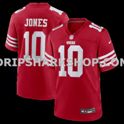 Mens Nike Mac Jones Scarlet San Francisco 49ers Team Game Jersey