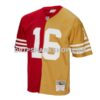NFL285f64G01-7919ad Mens Mitchell And Ness Joe Montana Scarlet Gold San Francisco 49ers 1990 Split Legacy Replica Jersey Pi5003000