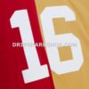 NFL285f64G03-491253 Mens Mitchell And Ness Joe Montana Scarlet Gold San Francisco 49ers 1990 Split Legacy Replica Jersey Pi5003000