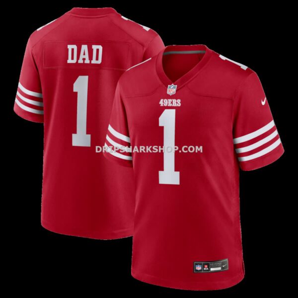Mens Nike Number 1 Dad Scarlet San Francisco 49ers Game Jersey