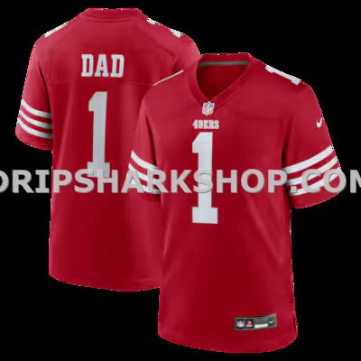 Mens Nike Number 1 Dad Scarlet San Francisco 49ers Game Jersey