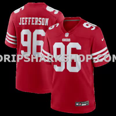 Mens Nike Jordan Jefferson Scarlet San Francisco 49ers Team Game Jersey