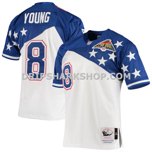 Mens Mitchell And Ness Steve Young White Blue Nfc 1994 Pro Bowl Authentic Jersey Pi4023000