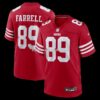 Mens Nike Luke Farrell Scarlet San Francisco 49ers Team Game Jersey